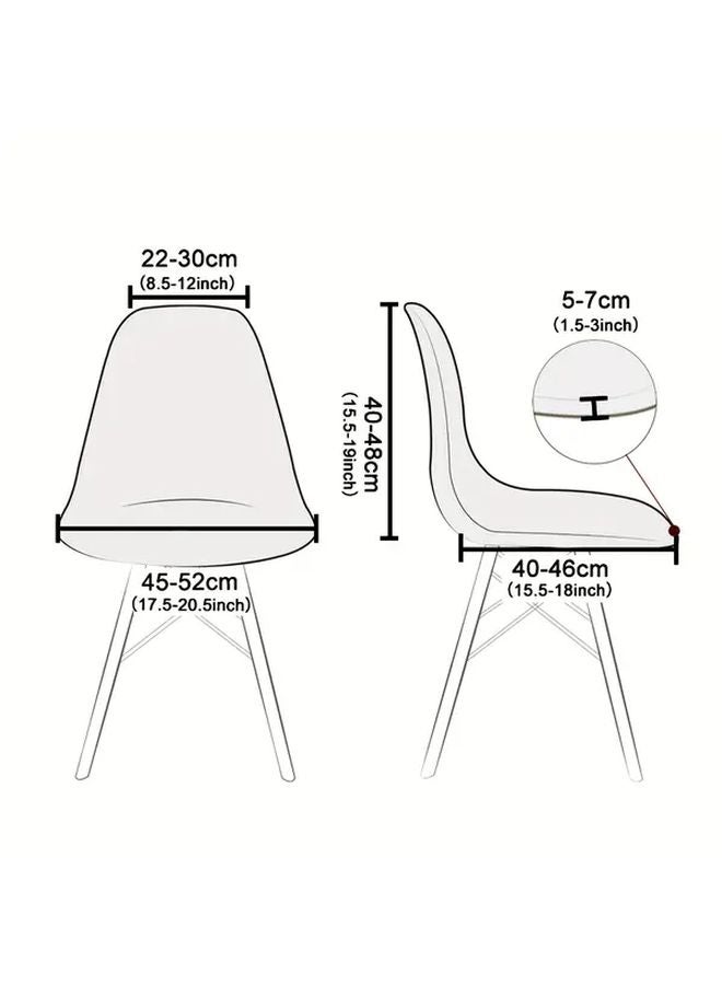 6 Pieces Modern Elastic Chair Covers Golden Yellow Easy Clean Snug Fit - Image 3